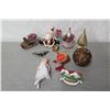 Image 2 : Qty 8 Christmas Tree Ornaments: Santa & Sleigh, Ball, Angel, Butterfly, etc