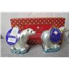 Image 2 : Qty 2 Christopher Radko WWF Polar Bears in Box (Made in Poland) 6" Long