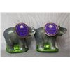 Image 1 : Qty 2 Christopher Radko WWF Elephants w/ Calf  5" Tall