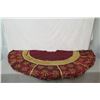 Image 2 : Frontgate Holiday Collection Floral Red/Gold Embroidered Christmas Tree Skirt