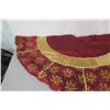 Image 2 : Frontgate Holiday Collection Floral Red/Gold Embroidered Christmas Tree Skirt