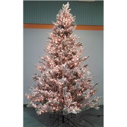 Full-Size Artificial Flocked & Lighted Christmas Tree