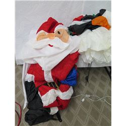 Life-Size Air Blown Santa & Penguins on Mailbox Yard Decorations