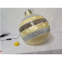 Giant Striped Christmas Ball Ornament Light-Up Holiday Decor (lemon shown for sizing perspective)
