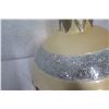 Image 3 : Giant Striped Christmas Ball Ornament Light-Up Holiday Decor (lemon shown for sizing perspective)