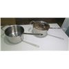 Image 1 : Qty 2 All-Clad Metalcrafters Stainless Steel 9" Stock Pots (1 w/ Lid)