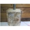 Image 3 : Qty 2 Stone Base Lamps w/ Rectangle Shades 7" Diameter x 28" High