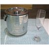 Image 1 : Metal Insulated Ice Bucket w/ Lid & Champagne Flute