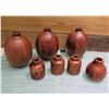 Image 1 : Qty 7 Carved Wooden Jars Containers