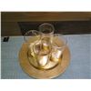 Image 2 : Qty 4 Argea Gold Glasses (Retail $15 each) & Round Tray