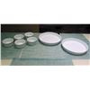 Image 1 : Qty 5 Apilco Porcelaine France Souffle Bowls & 2 Round 10" Pans