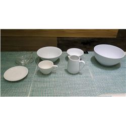 Qty 3 Misc Bowls, Creamer, Porcelain & Glass Coffee Cup & Saucer