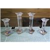 Image 1 : Qty 4 Marquis by Waterford Lead Crystal Candle Holders 6" & 8" High