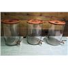 Image 1 : Qty 3 Round Clear Beverage Dispensers w/ Lids & Spouts