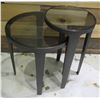 Image 1 : Black 2 Tier Round End Table 21"x12"x21" High