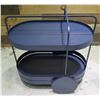 Image 1 : Blue 2 Tier Oval End Table w/ Metal Accents 28"x16"x30" High