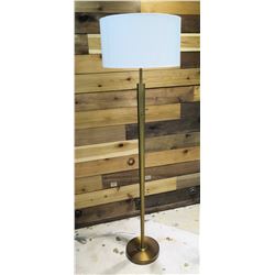 Scott Portable Luminaire Gold Colored Floor Lamp w/ White Shade 63" High