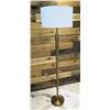 Image 1 : Scott Portable Luminaire Gold Colored Floor Lamp w/ White Shade 63" High