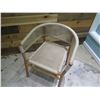 Image 2 : Ethimo Kilt Woven Dining Arm Chair w/ Wooden Base 22" Diameter x 30" High