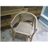 Image 2 : Ethimo Kilt Woven Dining Arm Chair w/ Wooden Base 22" Diameter x 30" High