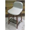 Image 1 : Jobs Bacco Series Italy Bar-Height Stool Chair White w/ Wooden Legs 35"H