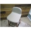 Image 2 : Jobs Bacco Series Italy Bar-Height Stool Chair White w/ Wooden Legs 35"H