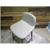 Image 2 : Jobs Bacco Series Italy Bar-Height Stool Chair White w/ Wooden Legs 35"H