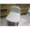 Image 2 : Jobs Bacco Series Italy Bar-Height Stool Chair White w/ Wooden Legs 35"H