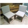 Image 1 : Qty 2 Berman Falk Off White Upholstered Chair w/ Wooden Base 33"High
