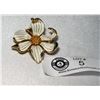 Image 1 : Vintage 1960 Marcel Boucher Large Dogwood Enamel Brooch. Marked Dogwood Boucher