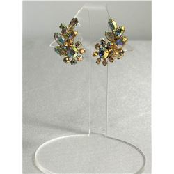 Pair of Elegant Sherman Clip On Earrings. Rhodium Plated