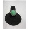 Image 1 : Vintage Marked Sterling Silver Ring with a Cabochon Cut Green Jade. Size 7.75