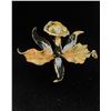 Image 1 : Beautiful Calla Lily Brooch with 3 Enameled Leaves Signed Gerry's Measures 2" 2.5"