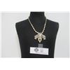 Image 1 : Vintage Signed Triad Pearl-Rhinestone Necklace. 15.75" Total Length