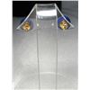 Image 2 : 14 k Gold Lapis Lazuli Button Stud Earrings12 mm in Diameter