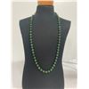 Image 1 : Vintage Hand Knotted Jade Bead Mecklace  27" L 8mm Round Beads