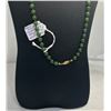 Image 2 : Vintage Hand Knotted Jade Bead Mecklace  27" L 8mm Round Beads