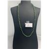 Image 3 : Vintage Hand Knotted Jade Bead Mecklace  27" L 8mm Round Beads