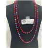 Image 1 : Vintage Opera Length Red Aurora Borealis Crystal Necklace