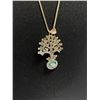 Image 2 : Sterling Silver Tree of Life with Turquois Stone Pendant on Sterling Silver Chain