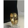 Image 2 : Gold Filled 1" Wide Bangle Bracelet. Hand Engraved Personal Inscription 2 Small Dents