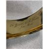 Image 3 : Gold Filled 1" Wide Bangle Bracelet. Hand Engraved Personal Inscription 2 Small Dents