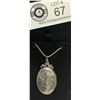 Image 1 : Vintage Sterling Silver Engraved 2 Picture Locket On Sterling Silver Chain.23.5" 14.5grams