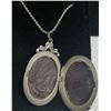 Image 2 : Vintage Sterling Silver Engraved 2 Picture Locket On Sterling Silver Chain.23.5" 14.5grams
