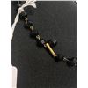 Image 3 : Vintage Fringe Necklace. Black Plastic Germany 18" Long