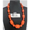 Image 1 : Vintage Art Deco Orange Catalin Bakelite Necklace with Graduating Beads 20" L