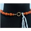 Image 2 : Vintage Art Deco Orange Catalin Bakelite Necklace with Graduating Beads 20" L