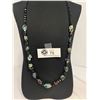 Image 1 : Vintage Murano Glass Bead Necklace with Black Crystal Bead Spacers 30" L
