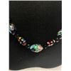 Image 2 : Vintage Murano Glass Bead Necklace with Black Crystal Bead Spacers 30" L