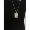 Image 1 : Sterling Silver Locket With Etching on Front and Back. Pendant is on a 20" Sterling Silver Chain. To